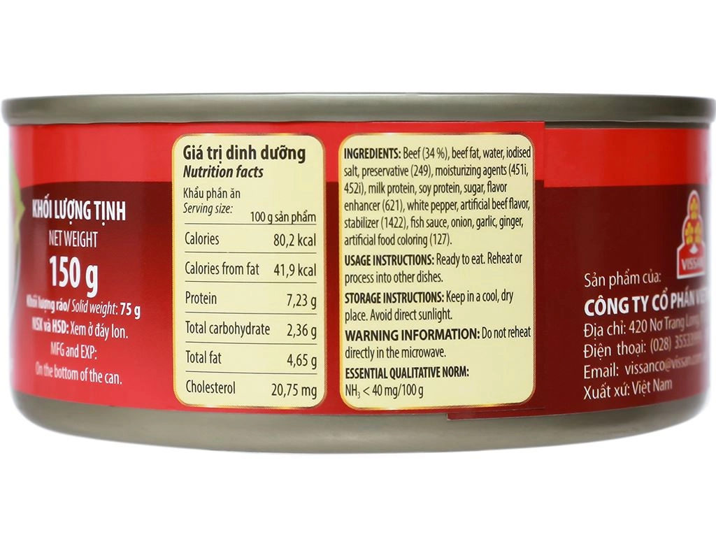 2 hộp bò hai lát 3 bông mai Vissan 150g