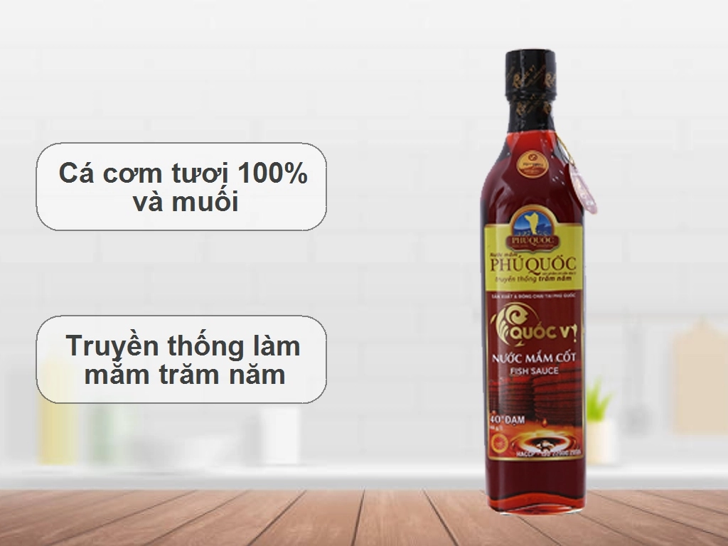 Nước mắm cốt Phú Quốc Quốc Vị 40 độ đạm chai 520ml