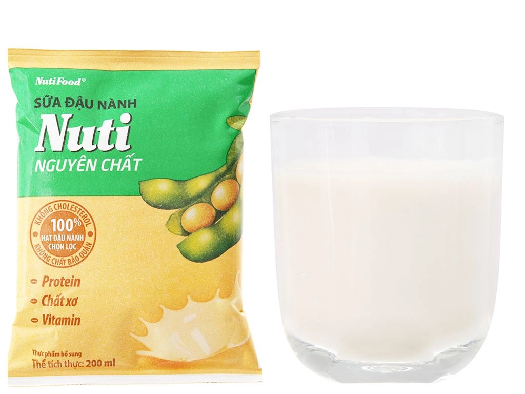 Sữa đậu nành nguyên chất Nuti bịch 200ml